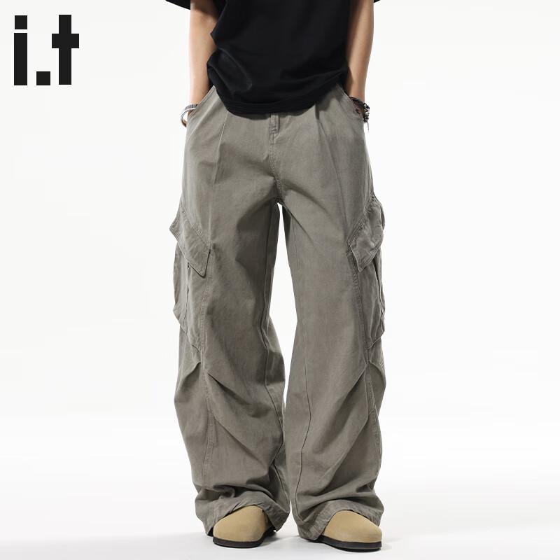 :CHOCOOLATE Men's Loose Fit Straight Leg Multi-Pocket Cargo Pants
