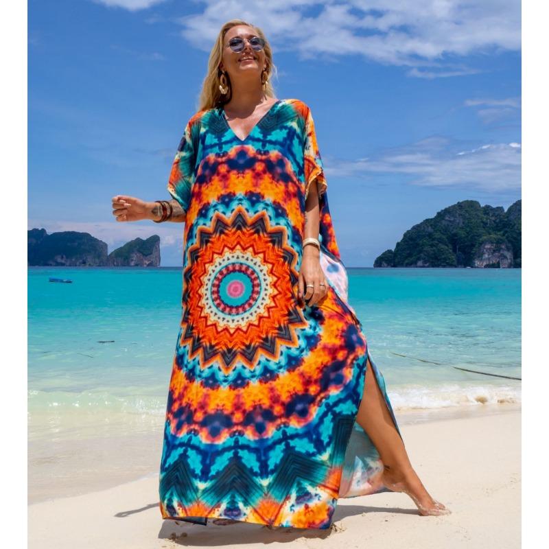 Женская мода лето весна леопардовый принт рукава 1/2 V-образный вырез свободная талия повседневные платья