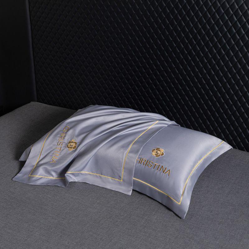 Наволочка в скандинавском стиле, летняя, холодная, шелковая, удобная, дышащая, для спальни, 48*74 см, вышивка, мягкая