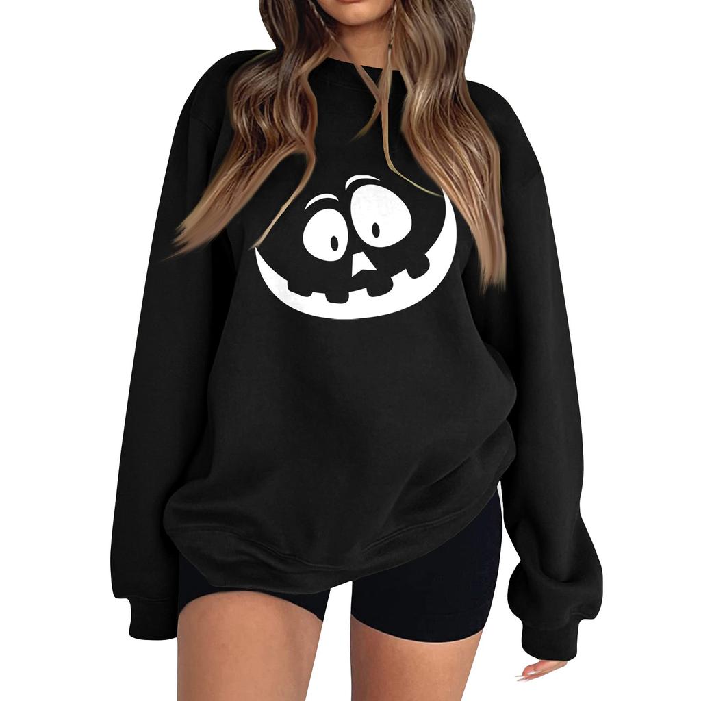 Женская модная толстовка с длинным рукавом и круглым вырезом с принтом