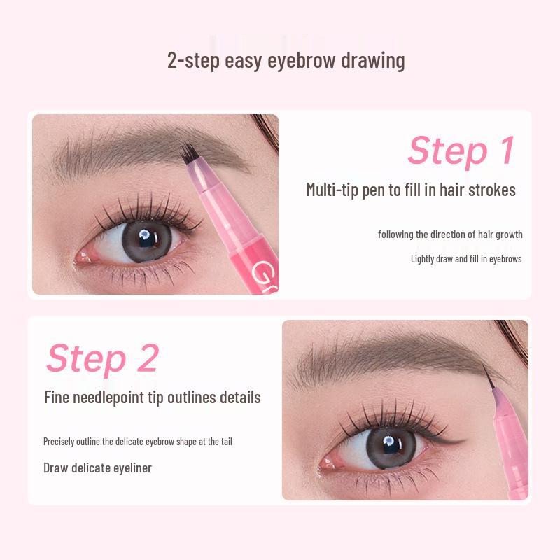 Двусторонний стойкий карандаш для бровей Gracebabi для натуральных, выразительных бровей - Подходит для начинающих и устойчив к выцветанию.