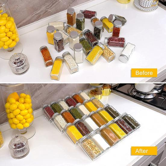 Органайзер для ящика для специй, 4-х уровневая ступенчатая полка для приправ, 4 упаковки, расширяемое кухонное хранилище