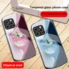 Градиентный кристальный яблочный чехол для iPhone 16 15 14 13 Plus 12 mini 11 Pro Max XR Xs Max X 7 8 6 6S 2022 20 Эллиптический стеклянный чехол для телефона