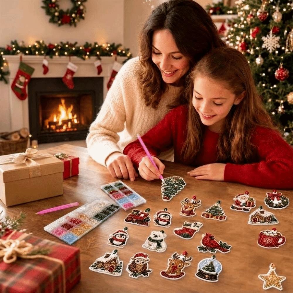 DIY Art Christmas DIY Hanging Ornaments Kit DIY Painting Ornament Set  Festive Decor