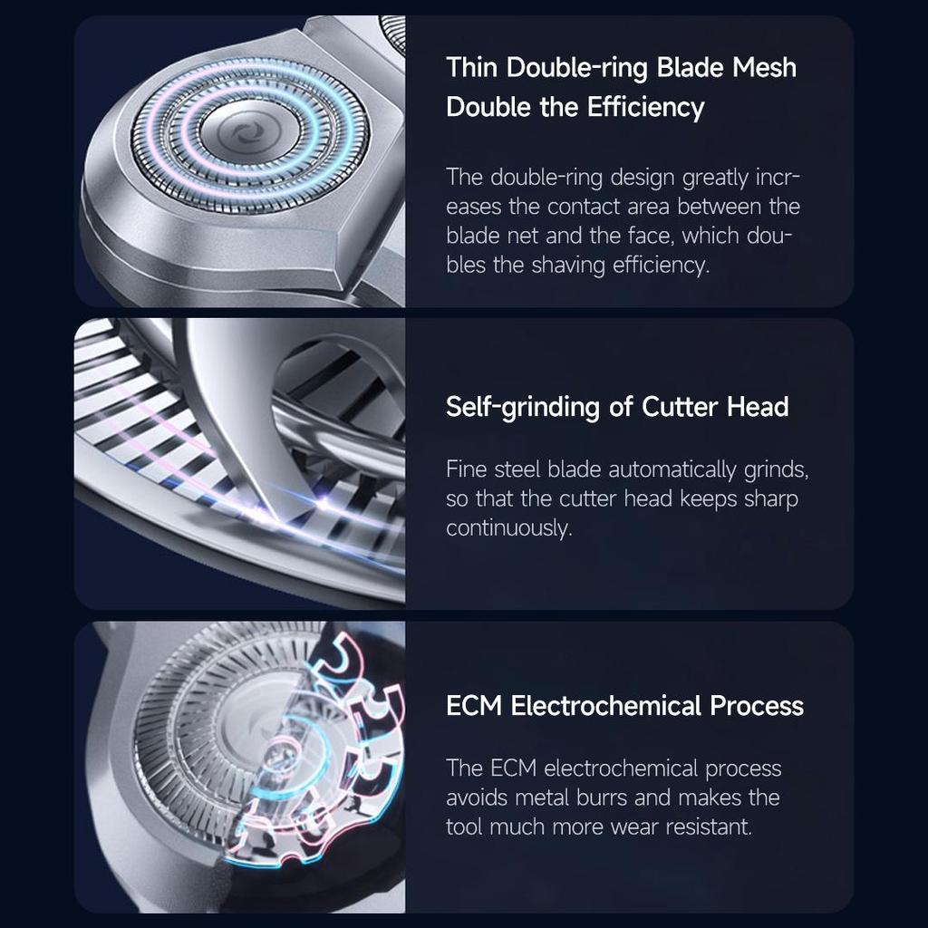 Электробритва Enchen X2 ESM Умная система бритья 360 ° Плавающая 3 режущая головка IPX7 Водонепроницаемая электробритва для влажной и сухой уборки