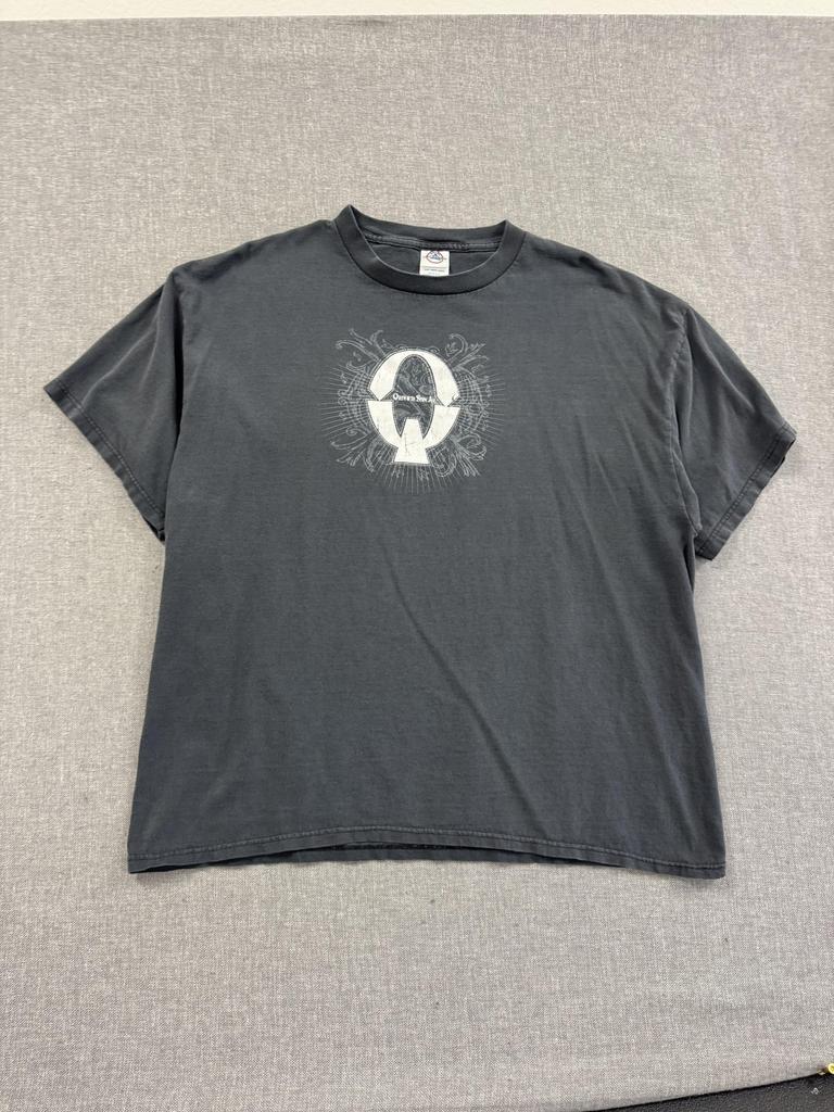 Винтажная футболка Queens Of The Stone Age мужская XL Выцветшая черная Рок-группа Унисекс