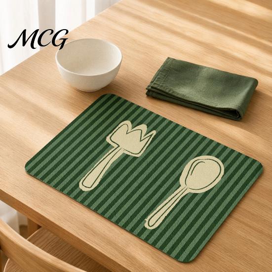 Heat Resistant Placemat Waterproof Placemat, Soft Tough Non-Slip Insulation Table Mat, Oil-Proof Wipeable Easy Clean for Kitchen Dining Rectangular