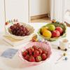 Large Capacity Fruit Bowl with Fork Plastic Dessert Salad Bowl Practical Snack Plate for Kitchen
