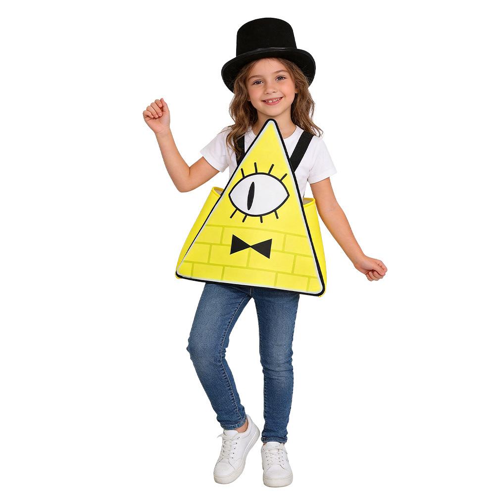 Anime cos costume weird town triangle bill sipher onesie halloween stage show dress up