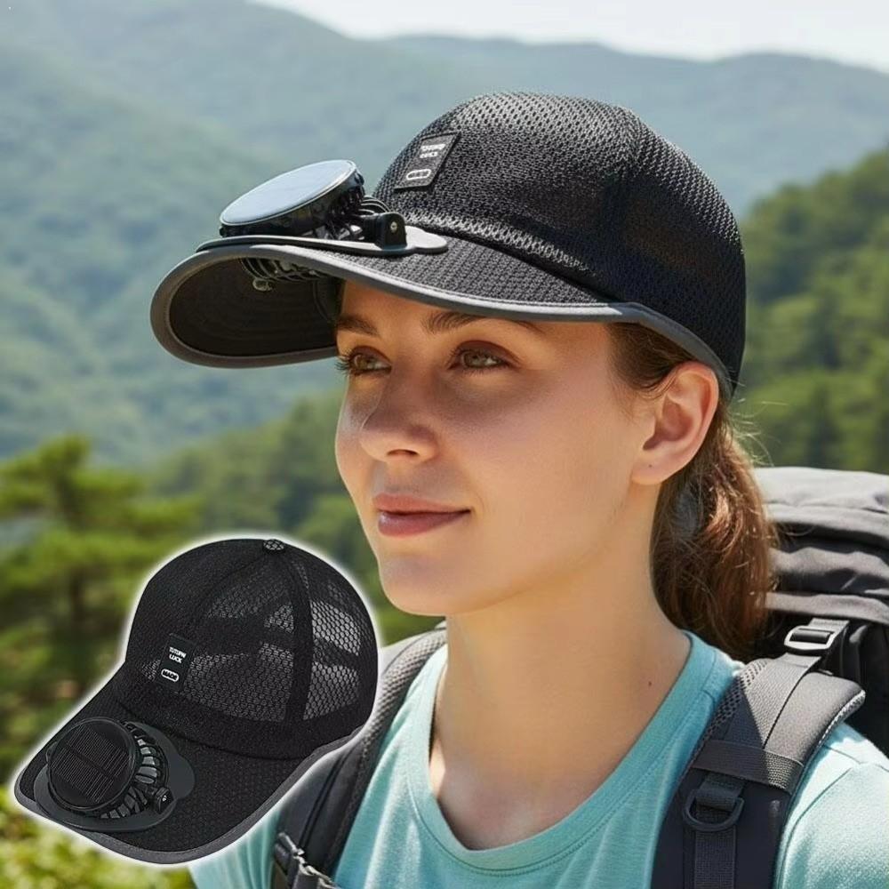 UV Protection Baseball Cap with Fan Sun Protection Breathable Mesh Sun Hat  Outdoor Travel