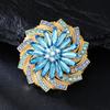 Luxury Temperament Plant Flower Brooch Cross-border Trade Crystal Flower Brooch Clothing Women's Delicate Rhinestone Accessories