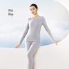 Cashmere Silk Round Neck Edged Antibacterial Fleece-Lined Women's Autumn Undershirt & Pants Set - Warm & Skin-Beautifying.