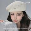 Женский тонкий берет 2024 года лета: Универсальная, плиссированная, дышащая, обрамляющая лицо шляпа художника.