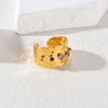 Gold Colorful Ring Stainless Steel High-grade Zircon Ring New Colored Zircon Earrings