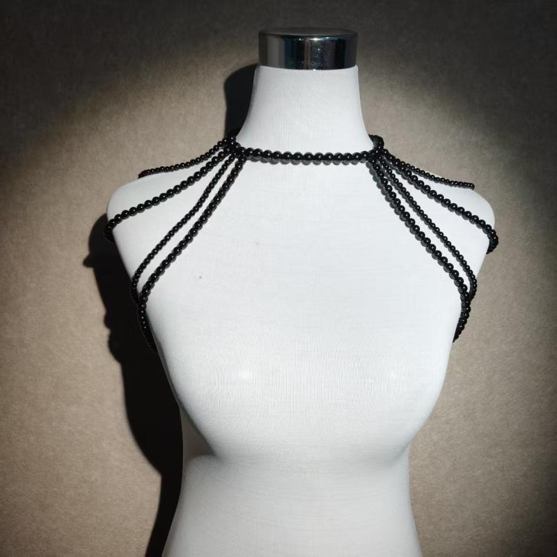 Свадебное ожерелье-цепочка на плечо с кисточками и искусственным жемчугом, элегантная шаль для платья ципао, свадебные ювелирные аксессуары, подарок для женщин