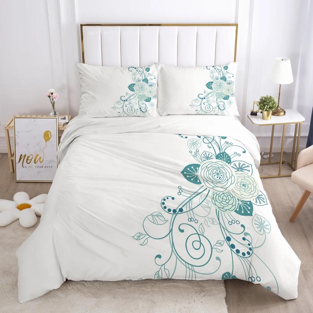 Bedding Set Duvet Cover Pillowcases Comforter/Quilt/Blanket Cover Luxury 3D HD Quality Printed Reactive Queen Single Leaf