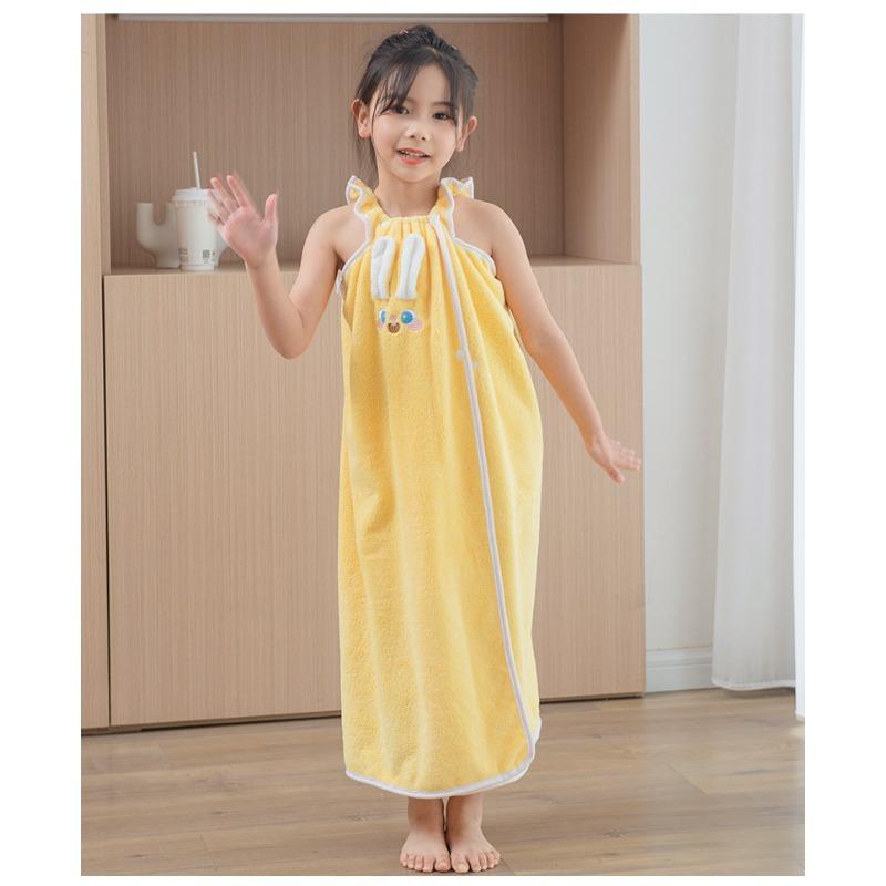 Новое детское носимое банное полотенце, юбка для душа на подтяжках, впитывающая флисовая юбка для душа из кораллового флиса, которая не легко линяет