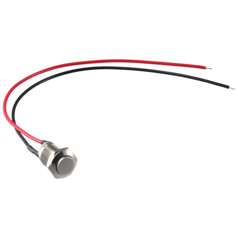 High-quality 12mm Momentary Push Button Switch with pre-Wiring IP65 Waterproof Without LED Black Shell