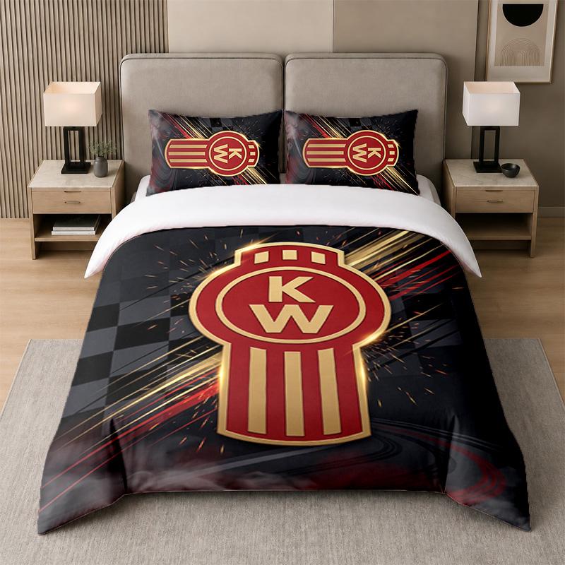 3Pcs Bedding SetKenworth Soft Bed Sheet and Two Pillowcases Home Bedroom Decor