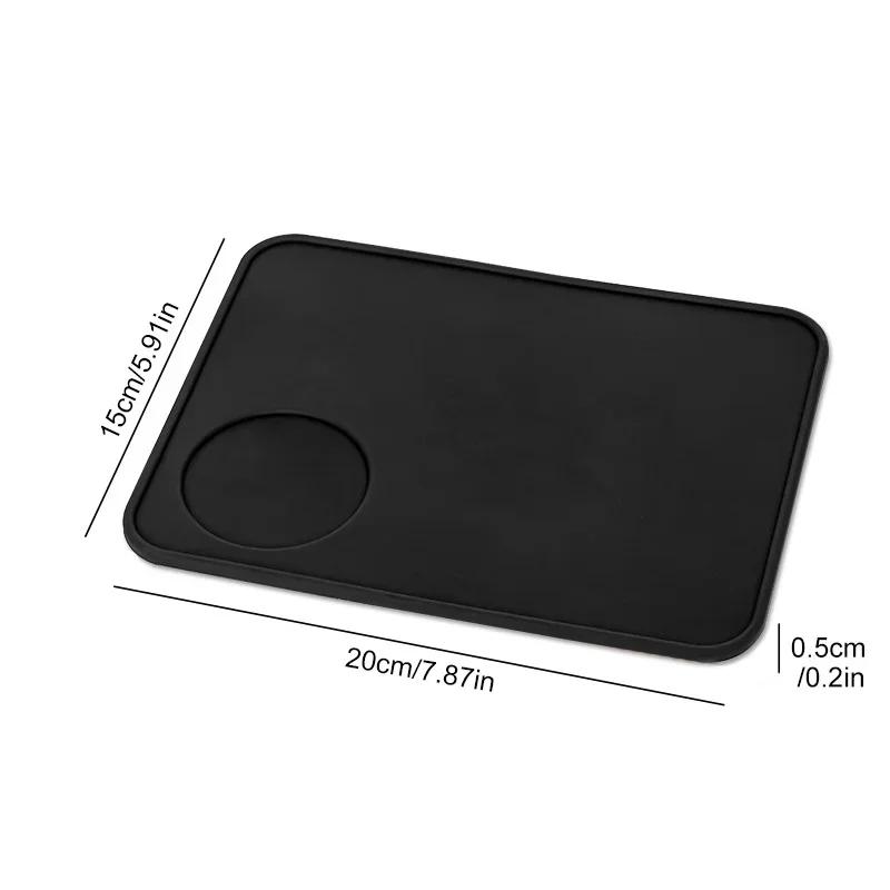 Silicone Coffee Tamper Mat Coffee Tamping Table Corner Edge Anti-skid Mat Rest Holder Black Mat for Office Bar Coffee Shop