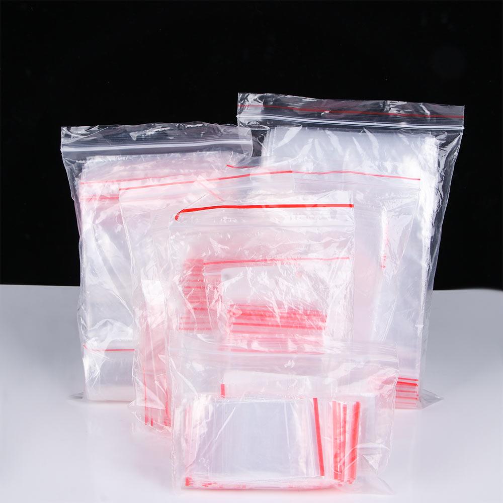 100Pcs Clear Moisture-proof Snacks Food Storage Plastic Bags Sealing Bag Kitchen