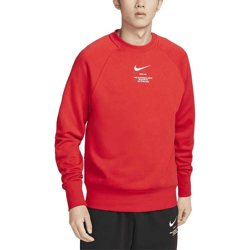 Nike Толстовки Мужские Красные С Круглым Вырезом Умеренная Обычная FD9893-657