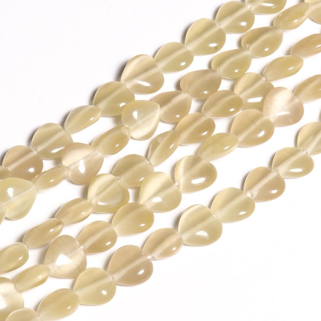 1 шт., бусины из натурального камня, 8 мм, кошачий глаз, лунный камень, опал, в форме сердца, разные цвета, свободные прокладки из бисера, для изготовления ювелирных изделий, браслет, ожерелье