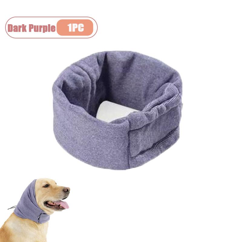 Quiet Ears for Dogs Adjustable Calming Snood Warm Fleece Lining Multifunctional Anxiety Relief Pet Scarf for Noise Protection
