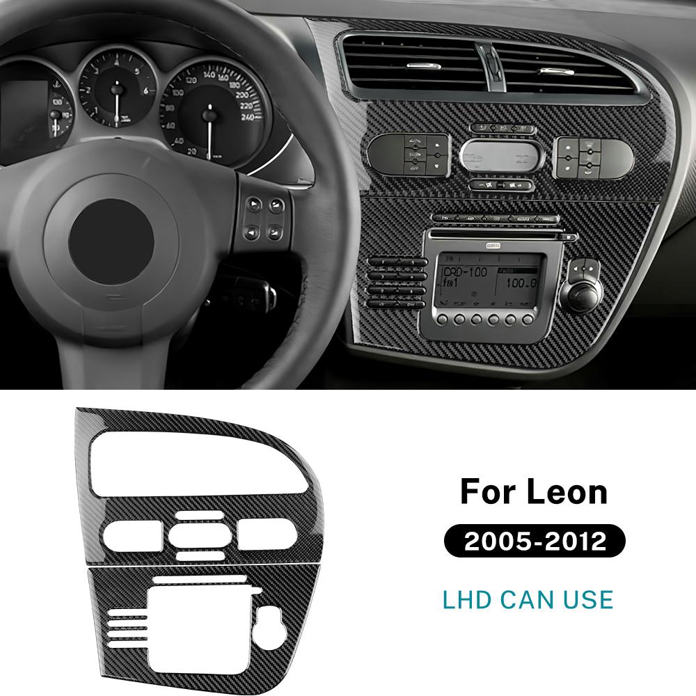 Carbon Fiber Style Interior Sticker for Seat Leon 2005 2006 2007 2008 2009 2010 2011 2012 LHD Interior Panel