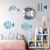 4Pcs/Set Wooden Fish Wall Decoration Farmhouse Rustic Nautical Fish Wall Art Sculpture