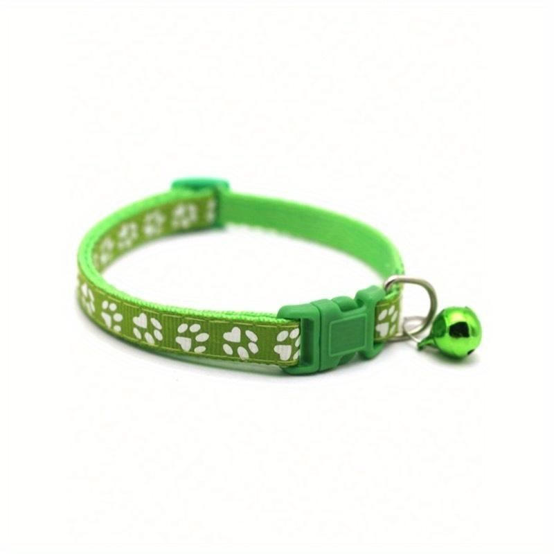 Красочные и милые ошейники-колокольчики для кошек, регулируемые безопасные кошачьи ошейники с колокольчиками, мультяшные и забавные ошейники со следами лап, товары для кошек