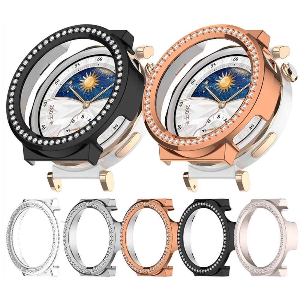 Защитный чехол-кейс для Huawei Watch GT5 Pro 42 мм из поликарбоната с инкрустированными бриллиантами, защитная рамка-бампер, корпус, аксессуары