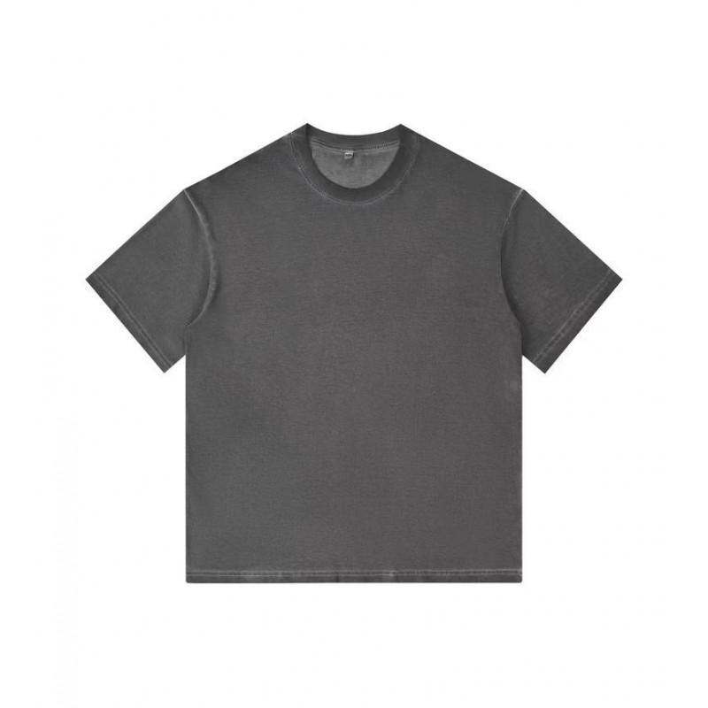 260g Vintage Washed Gradient T-Shirt Mens Oversize Short Sleeve Cotton Tee