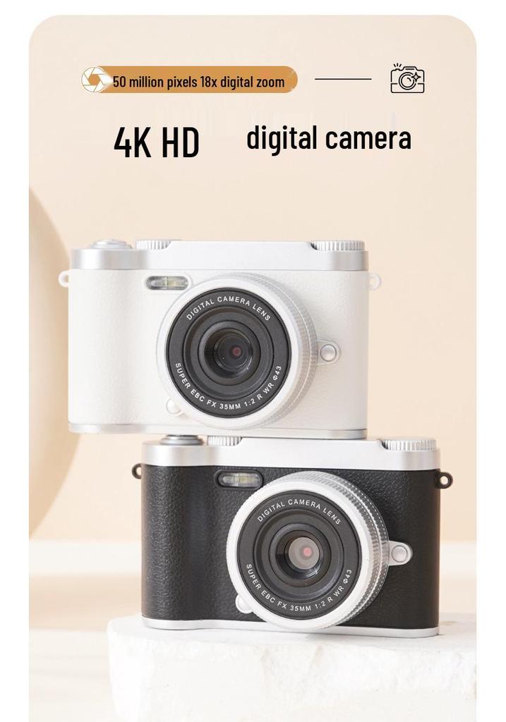 HD Dual Lens Retro Digital Camera with CCD Sensor for Travel, Campus, and Vlogging - Phone Upload Compatible