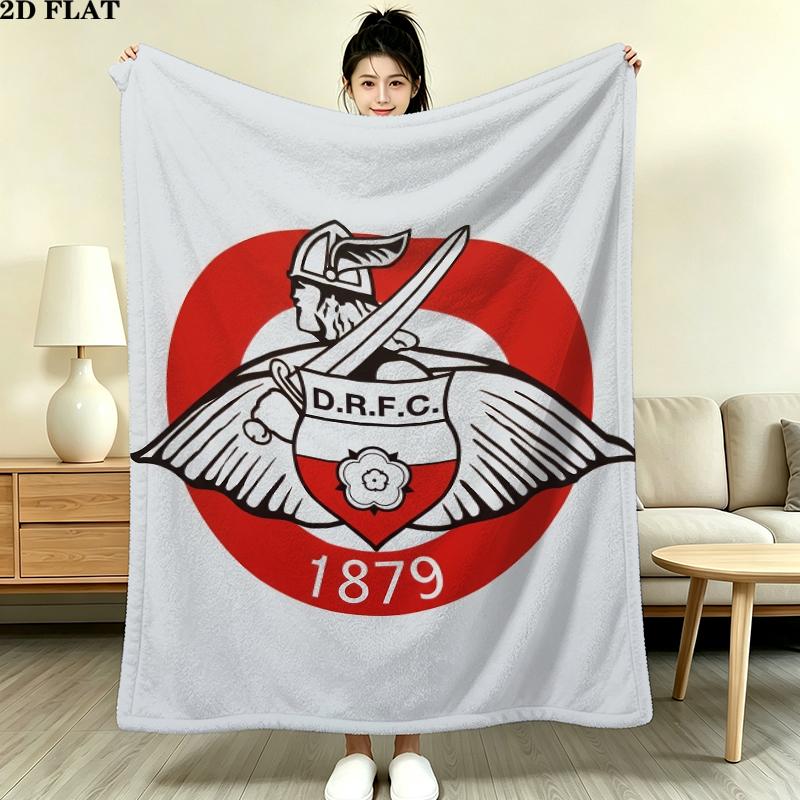 Doncaster Rovers FC Print Flannel Blanket, High quality Comfortable for All Seasons, Home Decor, Warmth and Comfort, Perfect for Christmas Gifts
