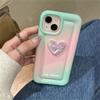 Корейский силиконовый чехол для телефона с 3d лазерным сердечком и градиентом для Iphone 14 13 12 11 Pro Max Smudge розовый простой противоударный мягкий чехол