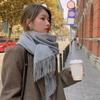 Autumn And Winter New Imitation Cashmere Scarf Solid Color Thickened Warm Fashion Versatile Tassel Shawl High-End