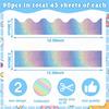 Gueevin 90 Pcs Iridescent Bulletin Board Borders Classroom Decor Iridescent Straight Rolled Border Trim Bulletin Borders for Teacher Students