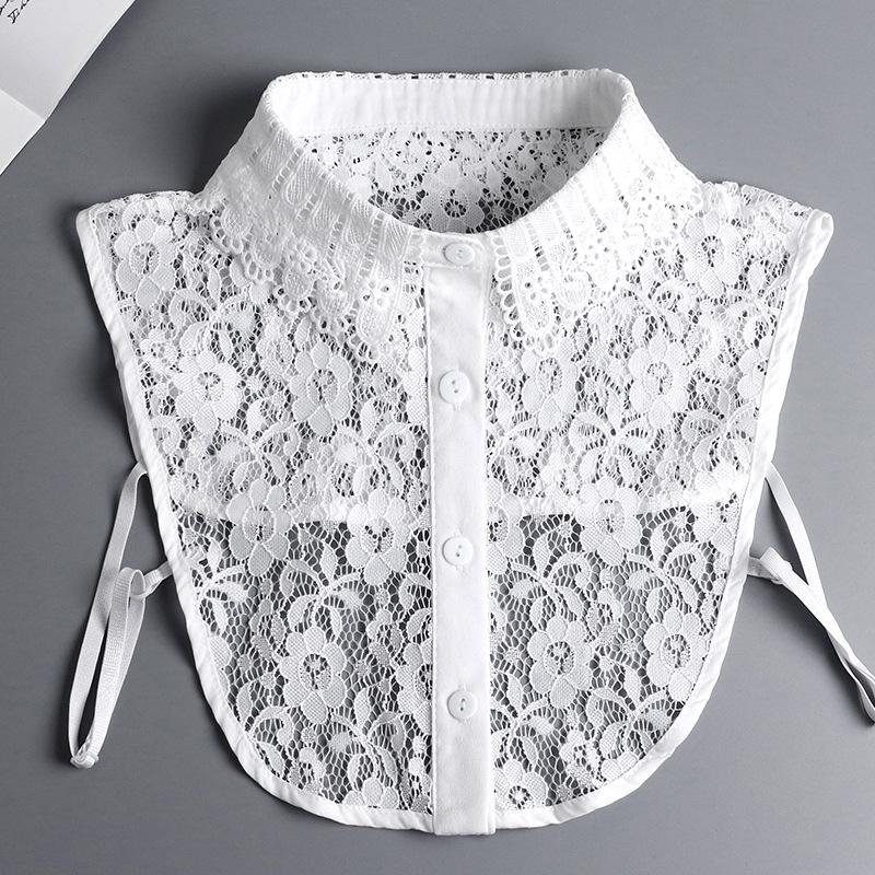 Fashion White Fake Collar Women Detachable Collars Black Woman False Collar Lace Removable Half Shirts Tie Top Collars Decor