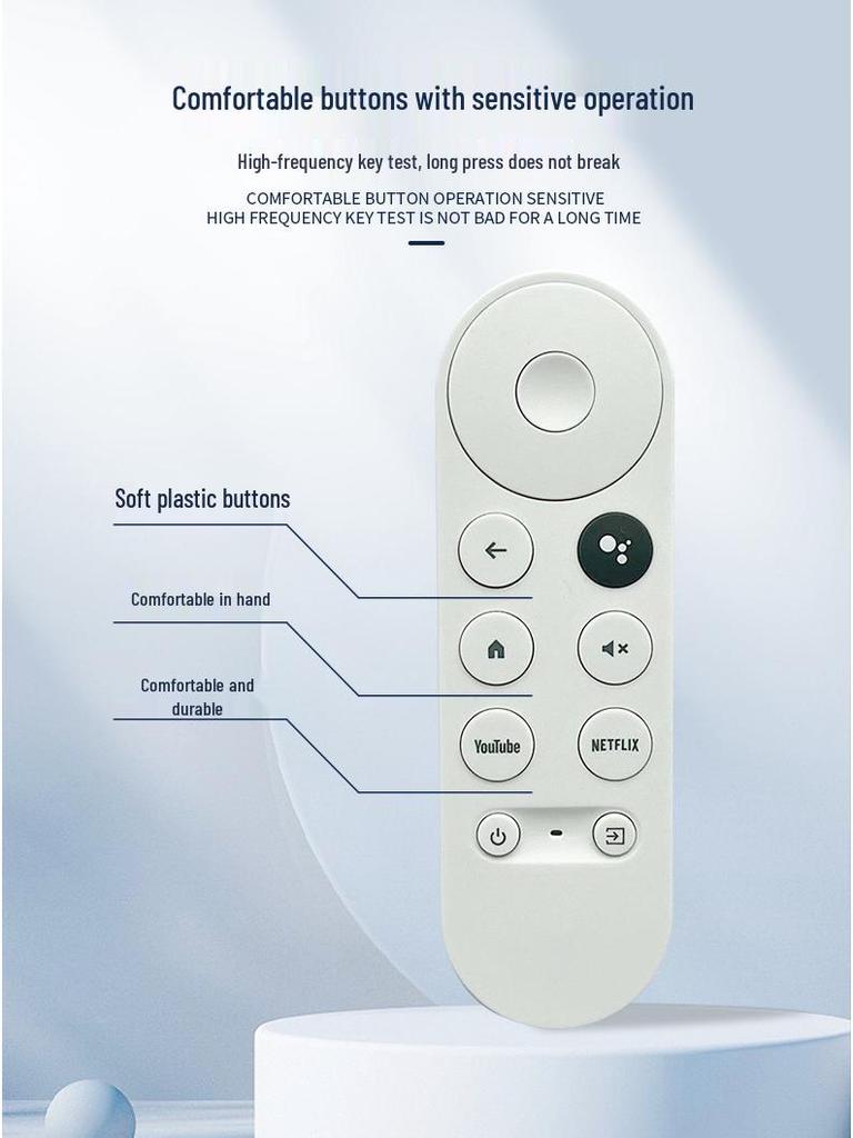 Bluetooth-пульт голосового управления Google TV для Chromecast 9-го поколения - Беспроводное управление на большом расстоянии