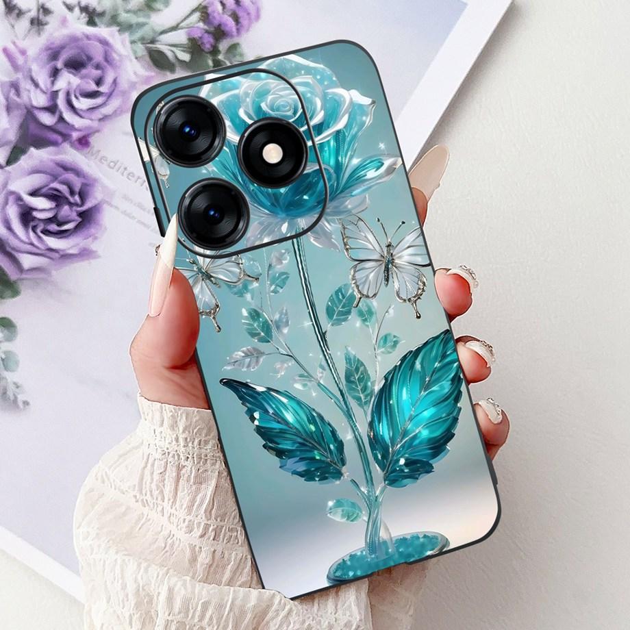 Роскошный Матовый Силиконовый Мягкий Чехол Для Tecno Spark 10c 10 Pro Spark10 4G 5G KI5k KI5q KI7 KI8 Capa Цветок Любящее Сердце Бантик Etui