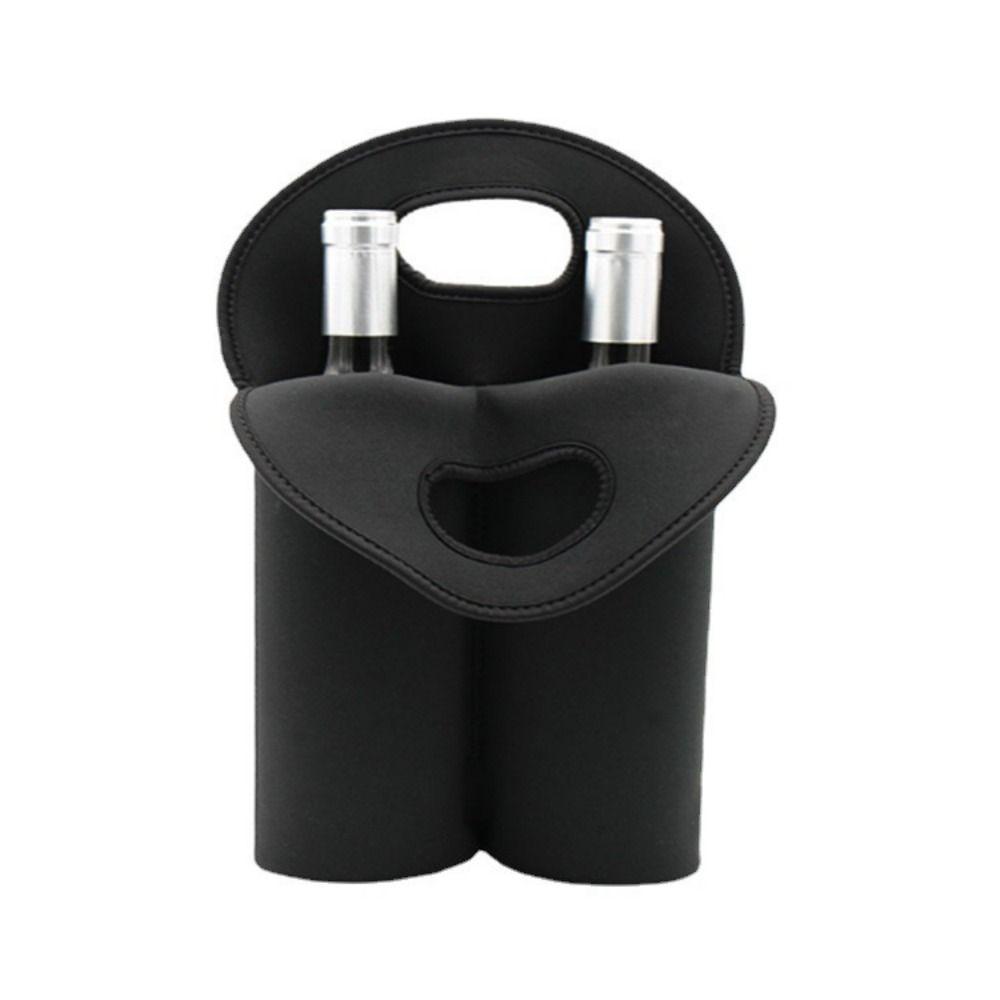 2 Bottles Wine Cooler Bag Neoprene Non-slip Water Bottle Cover with Handle Reusable Drink Bottle Holder Cup Accessories