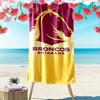 Broncos Forever Print Beach Towel, Large Soft Quick Dry Towel for Beach Camping Swimming