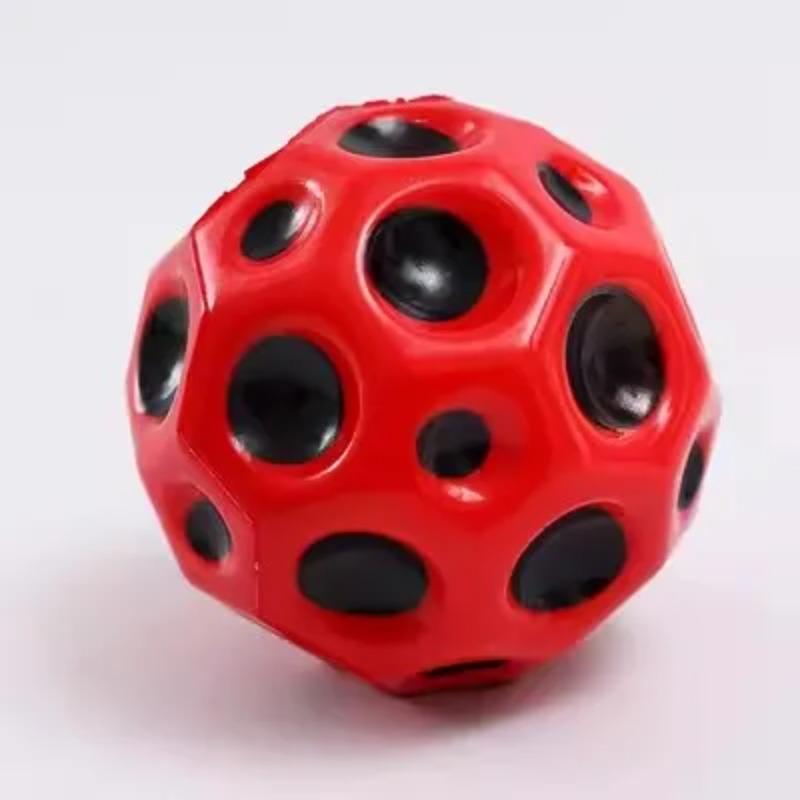Useful Hole Ball Soft Bouncy Ball Anti-fall Moon Shape Porous Bouncy Ball Kids Indoor Toy Ergonomic Design ChildrenOutdoor Games