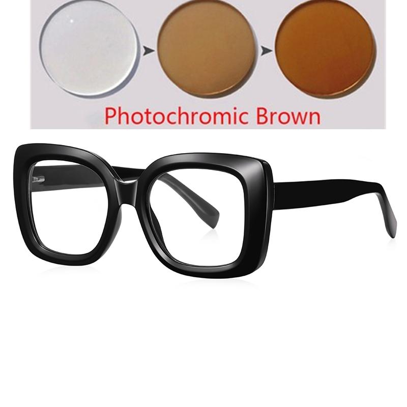 Розовая оправа Квадратные Готовые очки для близоруких женщин Пружинные петли Квадратные очки по рецепту Сила от 0 -0.5 -0.75 До -6.0