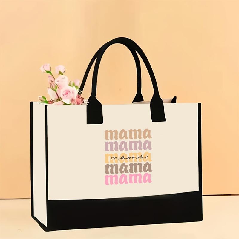 Холщовая сумка через плечо, большая вместительная сумка с принтом, женская модная легкая портативная сумка для подарков и покупок