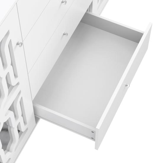 Kitchen Supplies Sideboard Multilayer Compartment Locker Mirror Surface Cabinet Door Modern Furniture MDF Bedroom Living Room Floor Household Side