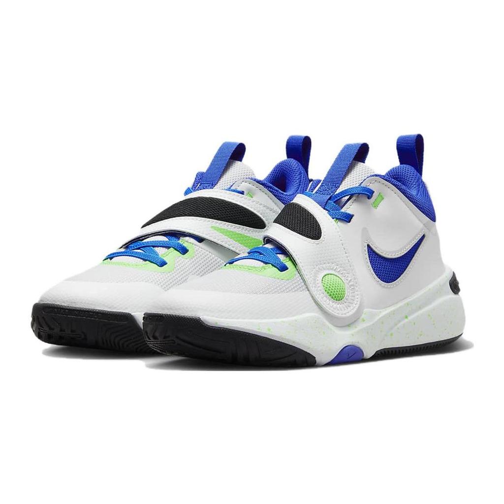 Nike Team Hustle D11 GS Green Strike Racer Синие детские кроссовки White Summit-White Pure-Platinum DV8996-101