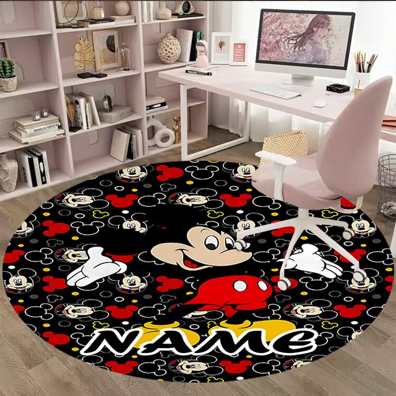 Customizable M-Mickey (2) Round Non-Slip Carpet - Ideal for Garden, Picnic, Office, Perfect for Decoration, Suitable For All Seasons