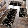 1Pcs Anti Fatigue Kitchen Rugs Black Wintergreen Holly Branches Waterproof Non-Slip Thick Cushioned Kitchen Mat Heavy Duty Comfort Standing Mat